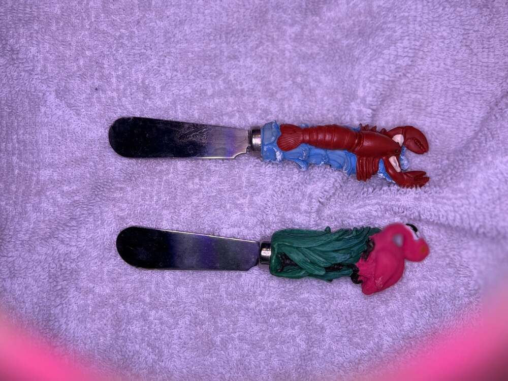 Novelty Lobster and Flamingo Butter Spreaders Set of 2